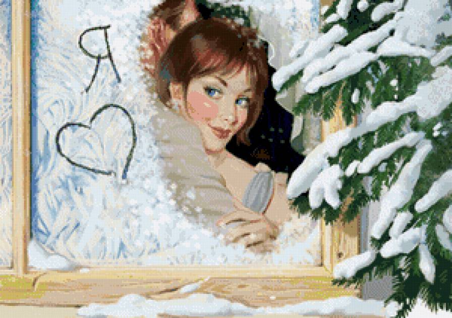 зимняя любовь - любовь, пара, девушка - предпросмотр