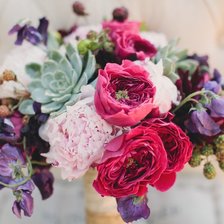 Схема вышивки «букет из пионов»