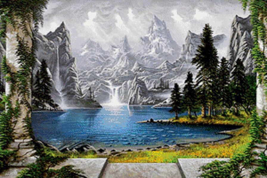 Горное озеро - предпросмотр