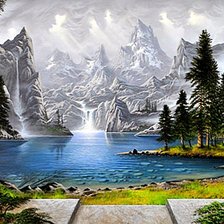 Схема вышивки «Горное озеро»