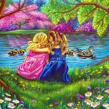 Схема вышивки «Подружки»