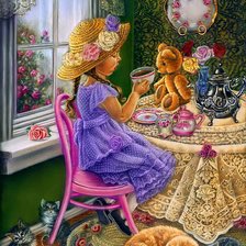 Схема вышивки «Чаепитие»