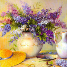 Схема вышивки «цветы и шляпа»