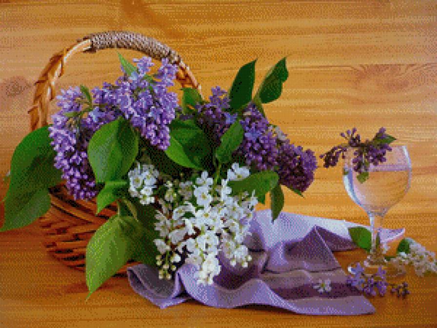 серия "корзины" - корзина.цветы.сирень - предпросмотр