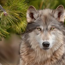 Схема вышивки «Волк»