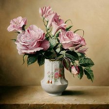 розы в вазе