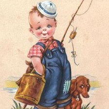 Схема вышивки «ретро рыбак»