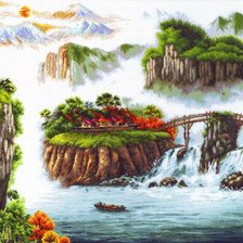 Схема вышивки «парящие острова»