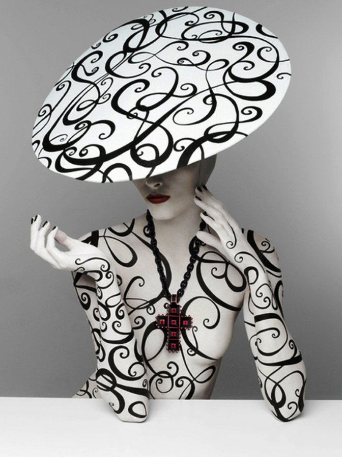 Женщина - гламур, графика, монохром, мода, люди - оригинал