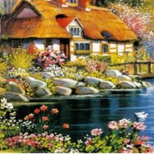 Схема вышивки «лебединое озеро»