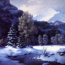 Схема вышивки «зимний пейзаж»