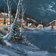 Схема вышивки «зимняя ночь»