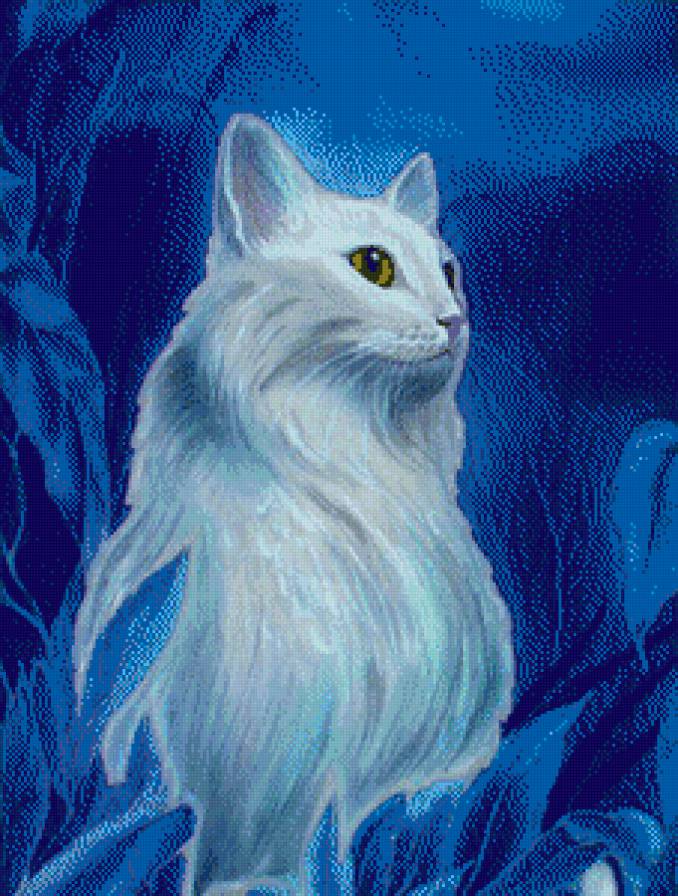 Белая кошечка - коты, животные - предпросмотр