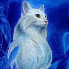 Схема вышивки «Белая кошечка»