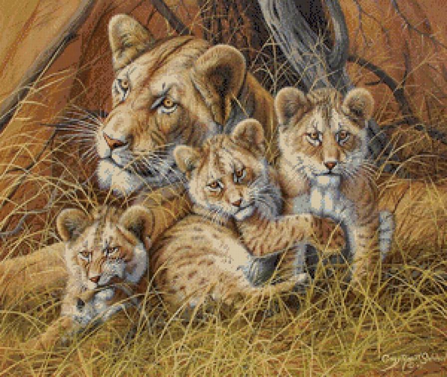 Мама с малышами - zhivotnie - предпросмотр