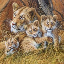 Схема вышивки «Мама с малышами»