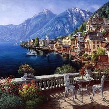 Схема вышивки «вечер в южном городе»