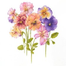 Схема вышивки «Цветы.Акварель»