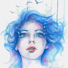 Схема вышивки «лазурная девушка»