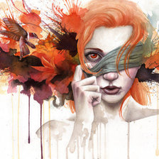 Схема вышивки «рыжая девушка»