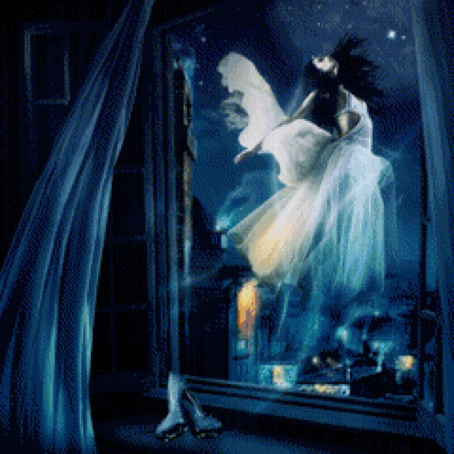 фея - девушка, ночь, город, сказка - предпросмотр