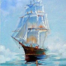 Схема вышивки «корабль в тумане»