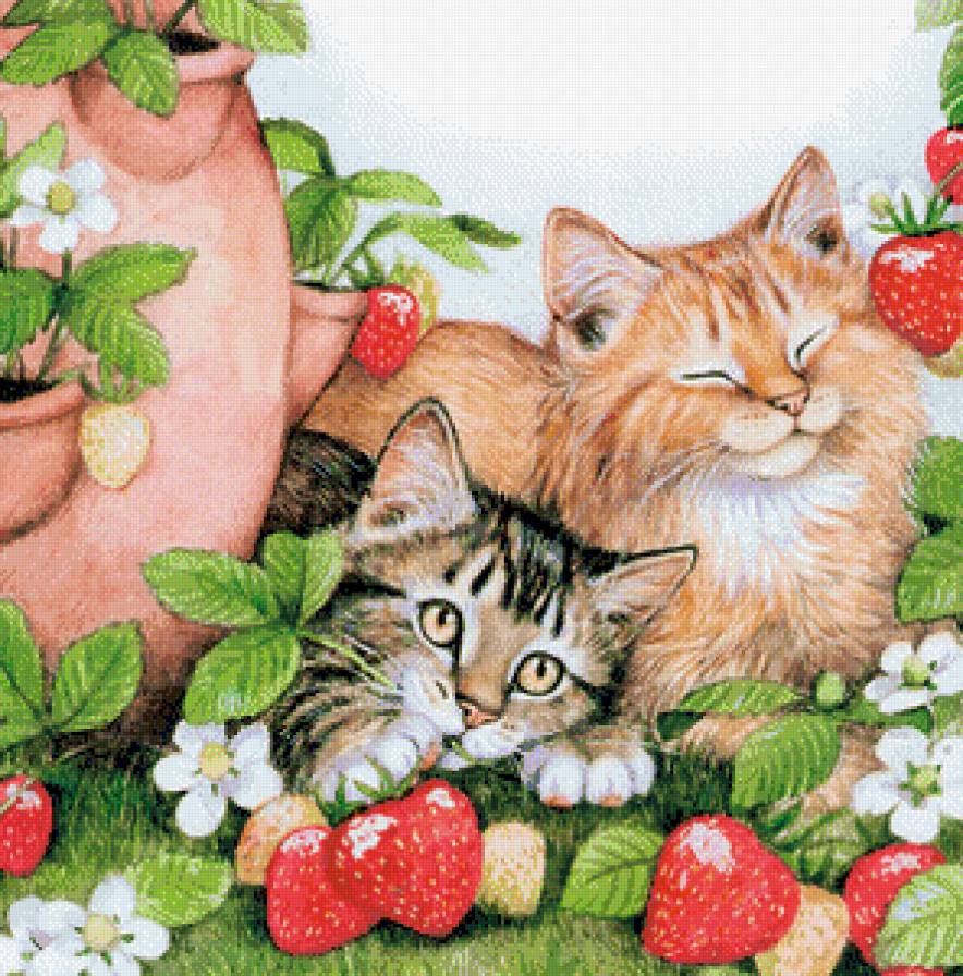 Коты. - коты, дэбби кук, живопись - предпросмотр