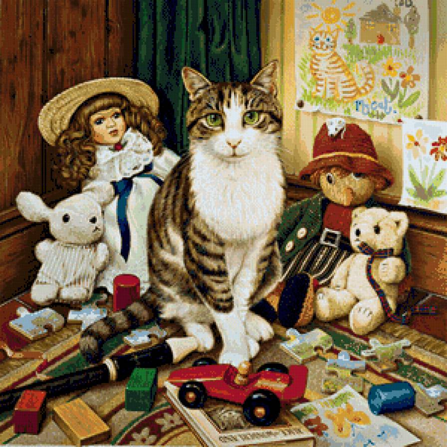 любитель игрушек - котики, игрушки - предпросмотр