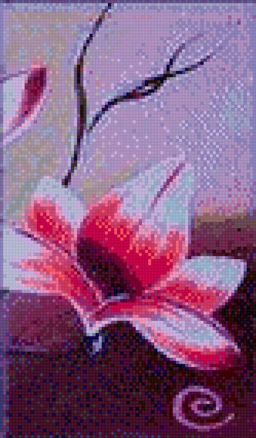 fler-4 - орхидея, триптих, сакура, цветы - предпросмотр