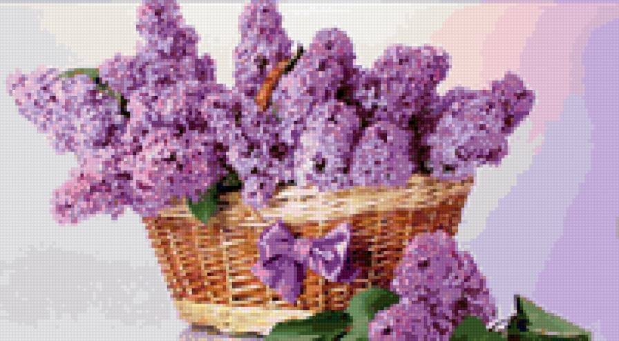 корзинка красоты - букет, сирень, цветы - предпросмотр