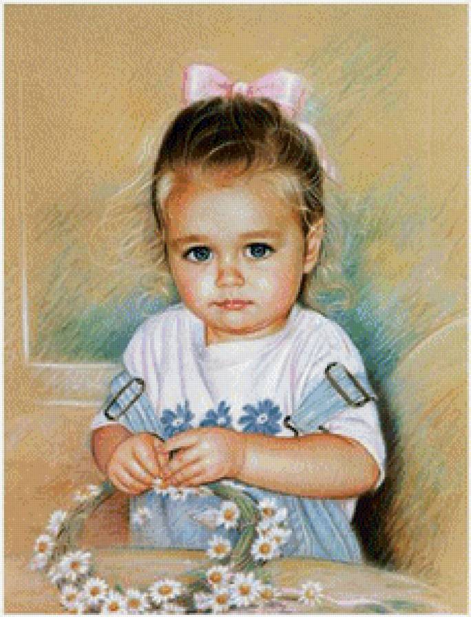 Малышка с веночком - детская, дети, венок, цветы, девочка - предпросмотр