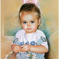 Схема вышивки «Малышка с веночком»