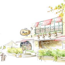 Схема вышивки «уличное кафе»