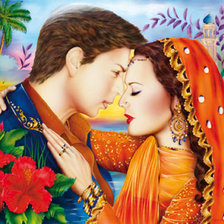 Схема вышивки «влюбленная пара»