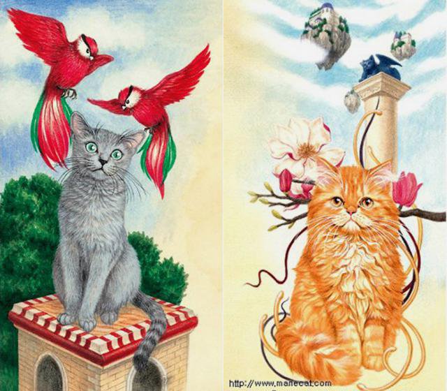 двойной портрет - котики - оригинал