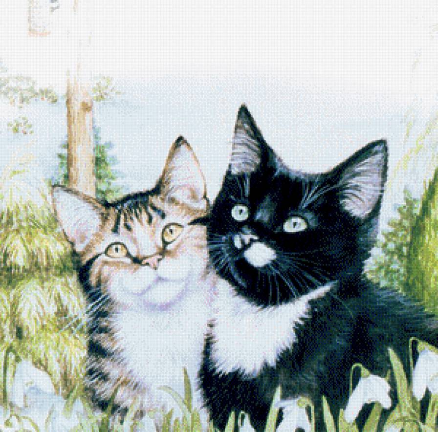 Коты. - дэбби кук, живопись, коты - предпросмотр