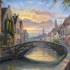 Схема вышивки «Городской мост»