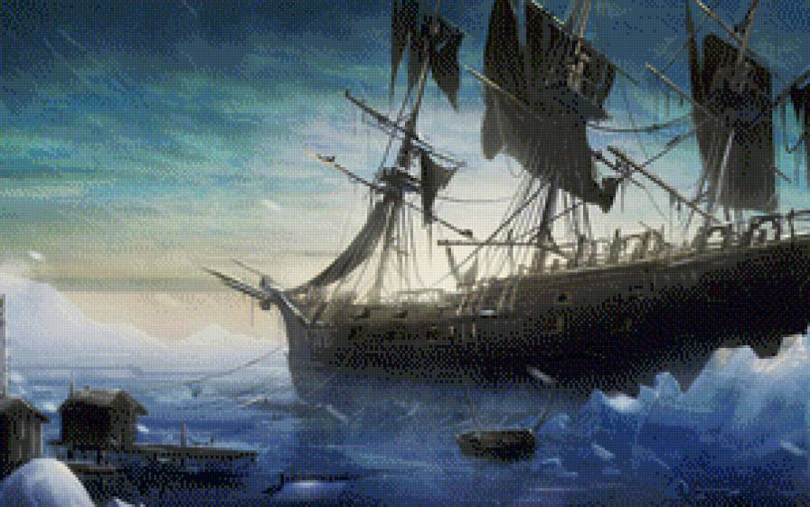 Корабль во льдах - море, корабль - предпросмотр