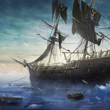 Схема вышивки «Корабль во льдах»