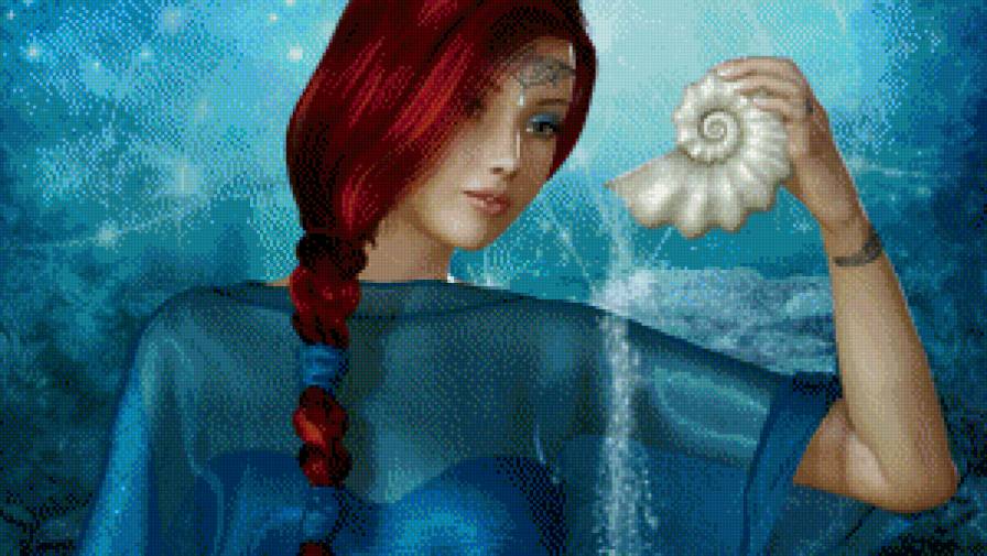 Девушка - фэнтези, девушка, красавица, ракушка - предпросмотр