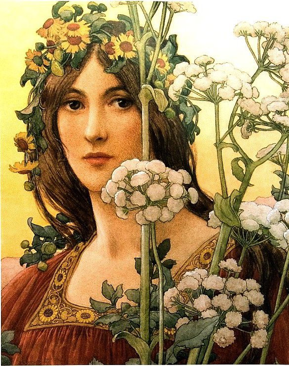 Дама в цветах - цветы, дама, девушка, красавица - оригинал