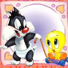 Схема вышивки «Baby Sylvestre and Baby Tweety»