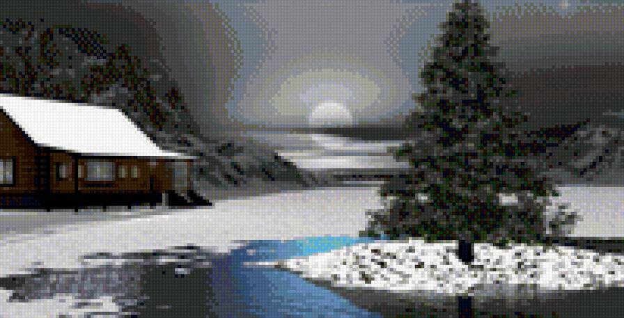 1 - закат, вечер, природа, черно белое - предпросмотр