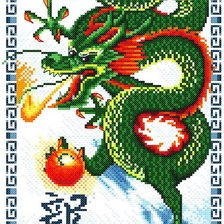 Схема вышивки «дракон с жемчужиной»