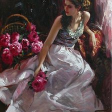 девушка с розами