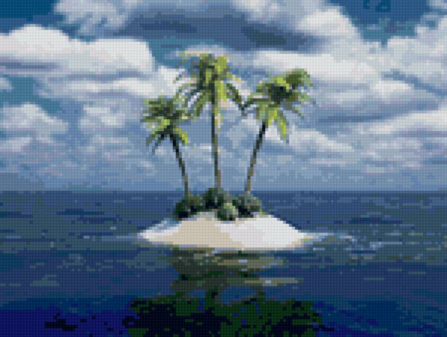 Пальмы - пальмы, пейзаж, остров, океан, вода, море, растения - предпросмотр