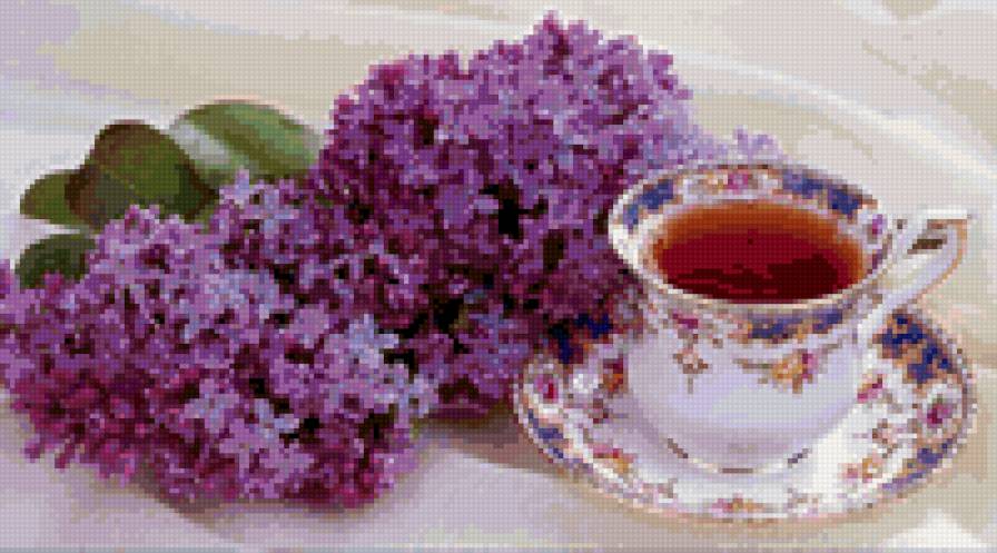 завтрак - сирень, натюрморт, кухня, цветы - предпросмотр