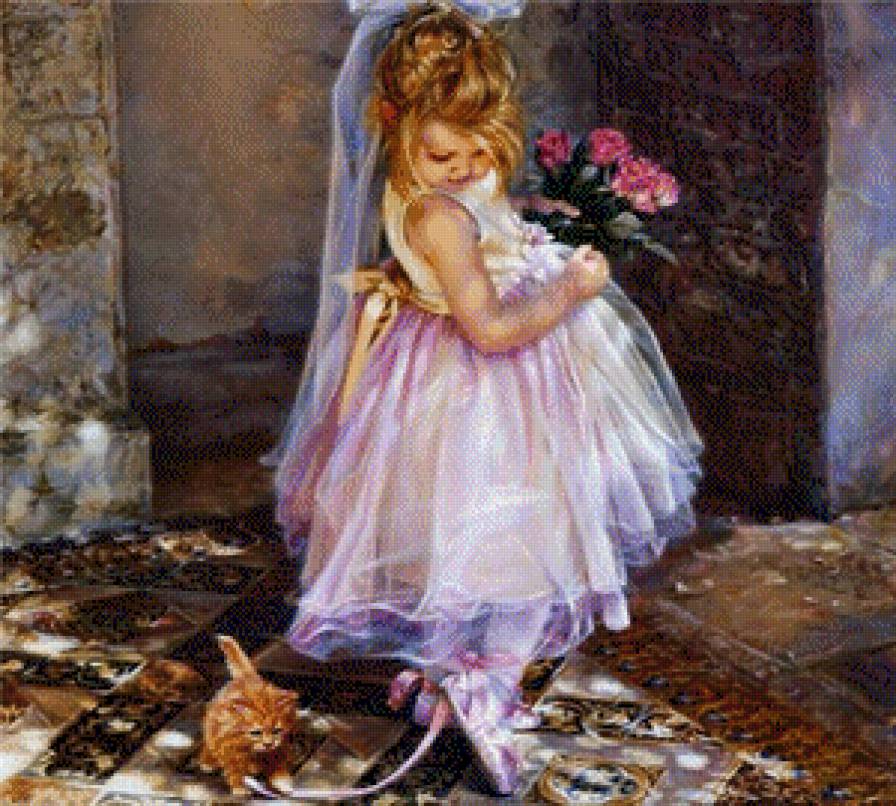 маленькая прелесть - малышка, котенок, девочка, дети - предпросмотр