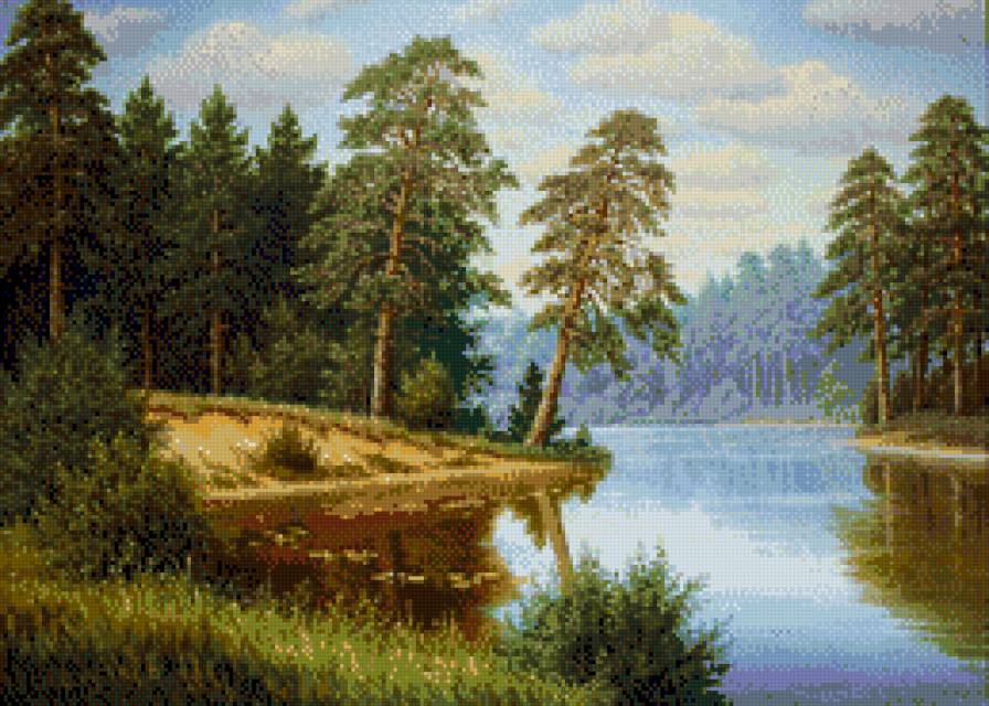 Зелёный мир - 3 - лес, лето, пейзаж, ели, вода - предпросмотр