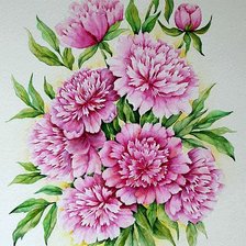 Схема вышивки «Пионы»